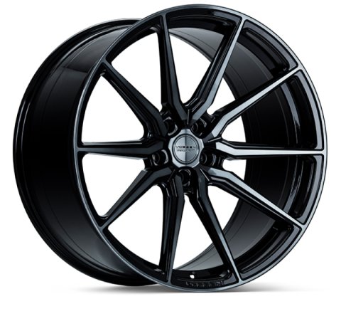 Vossen HF-3 20x9.5 / 5x114.3 - +25 / Deep Face / 73.1 - Tinted Gloss Black Wheel thumbnail 1