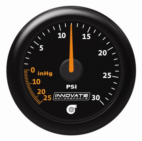 Innovate MTX Analog 30 PSI Vacuum/Boost Gauge Kit - Black Faceplate thumbnail 1
