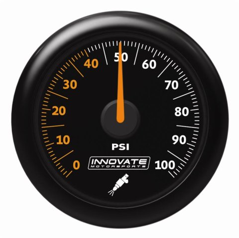 Innovate MTX Analog Fuel Pressure 0-100psi Gauge Kit - Black Dial thumbnail 1
