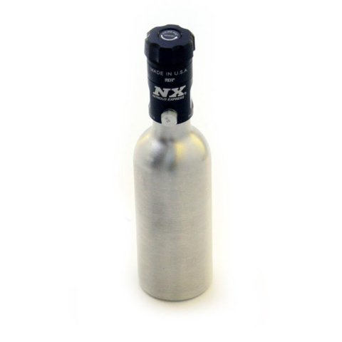 Nitrous Express 3.5oz Mini-Bottle w/Motorcycle Valve (2 Dia x 7.33 Tall) thumbnail 1