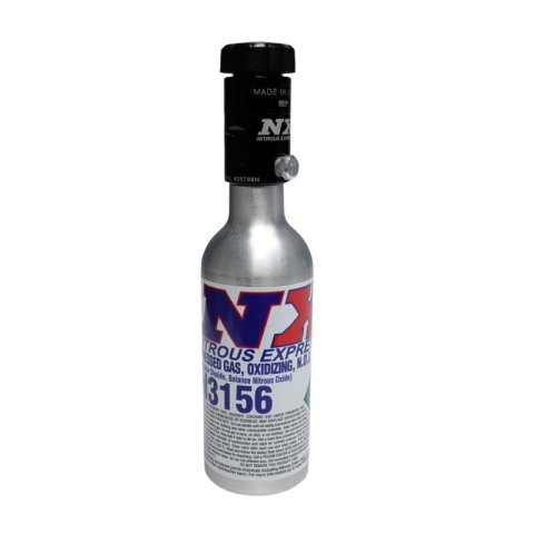 Nitrous Express 3.5oz Mini-Bottle w/Motorcycle Valve (2 Dia x 7.33 Tall) thumbnail 4