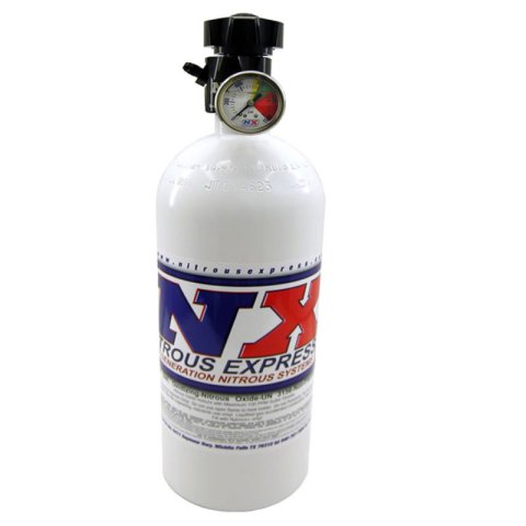 Nitrous Express 10lb Bottle w/Lightning 500 Valve (6.89 Dia x 20.19 Tall) w/Gauge thumbnail 4