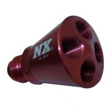Nitrous Express 4 Port Showerhead Distribution Block w/6AN Inlet - Red thumbnail 1