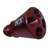 Nitrous Express 4 Port Showerhead Distribution Block w/6AN Inlet - Red thumbnail 2