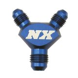 Nitrous Express 3AN x 3AN x 3AN Billet Pure-Flo Y Fitting - Blue thumbnail 3