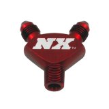 Nitrous Express 1/8NPT x 3AN x 3AN Billet Pure-Flo Y Fitting - Red thumbnail 2