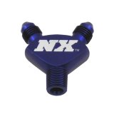 Nitrous Express 1/8NPT x 3AN x 3AN Billet Pure-Flo Y Fitting - Blue thumbnail 1