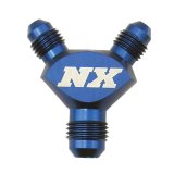 Nitrous Express 6AN x 4AN x 4AN Billet Pure-Flo Y Fitting - Blue thumbnail 2