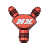 Nitrous Express 6AN x 6AN x 6AN Billet Pure-Flo Y Fitting - Red thumbnail 4