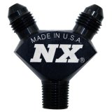 Nitrous Express 1/8NPT x 3AN x 3AN Billet Pure-Flo Y Fitting - Black thumbnail 1