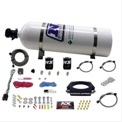 Nitrous Express GM LS 90mm Nitrous Plate Kit (50-400HP) w/15lb Bottle thumbnail 1