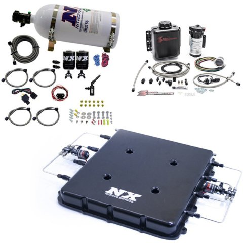 Nitrous Express Nitrous & Water Injection Kit w/Billet LT4 Supercharger Lid w/10lb Bottle thumbnail 2