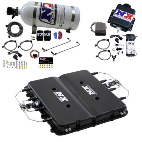 Nitrous Express Nitrous & Water Injection Kit w/Billet LT4 Supercharger Lid w/10lb Bottle thumbnail 4