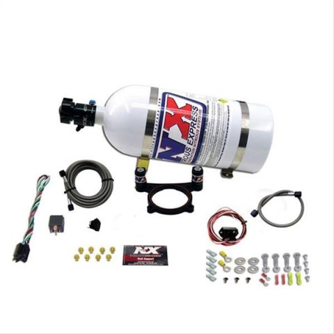 Nitrous Express 11-15 Ford Mustang GT 5.0L Coyote 4 Valve Nitrous Plate Kit (50-200HP) w/10lb Bottle thumbnail 1