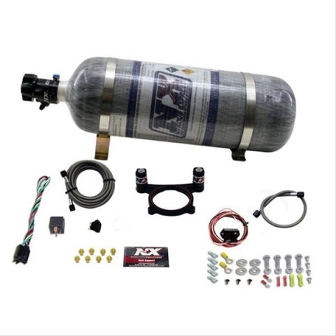 Nitrous Express 11-15 Ford Mustang GT 5.0L Coyote 4 Valve Nitrous Plate Kit (50-200HP) w/Comp Bottle thumbnail 1
