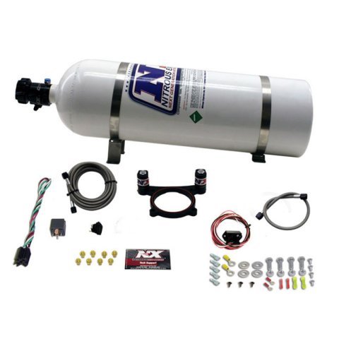Nitrous Express 11-15 Ford Mustang GT 5.0L Coyote 4 Valve Nitrous Plate Kit (50-200HP) w/15lb Bottle thumbnail 4