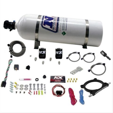 Nitrous Express 11-15 Ford Mustang GT 5.0L High Output Nitrous Plate Kit (50-250HP) w/15lb Bottle thumbnail 1