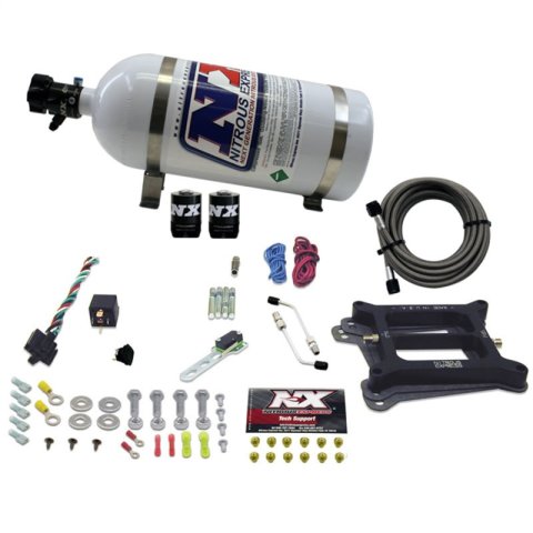 Nitrous Express 4150 4-BBL/Gasoline Nitrous Kit (50-300HP) w/10lb Bottle thumbnail 4