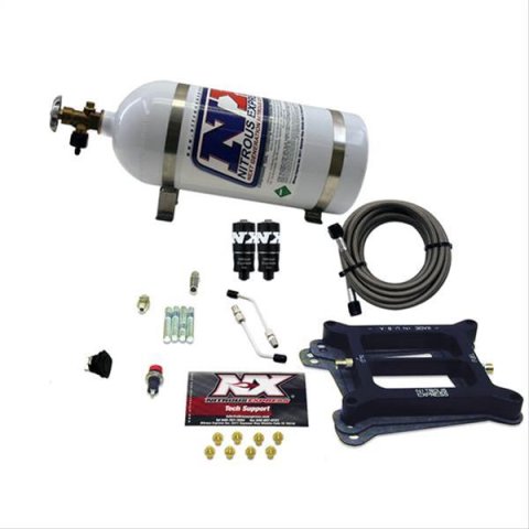 Nitrous Express 4150 Hitman 4-BBL Nitrous Kit (100-200HP) w/10lb Bottle thumbnail 1