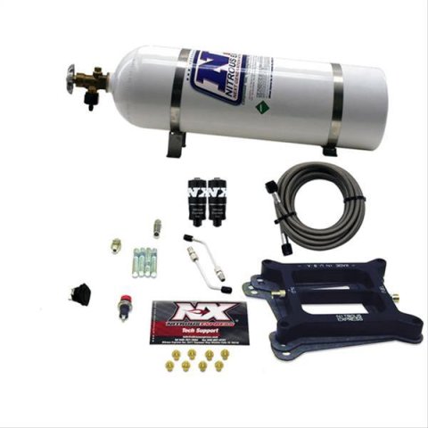 Nitrous Express 4150 Hitman 4-BBL Nitrous Kit (100-200HP) w/15lb Bottle thumbnail 1
