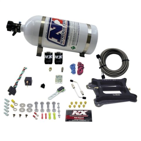 Nitrous Express 4150 4-BBL/Gasoline Nitrous Kit (100-500HP) w/10lb Bottle thumbnail 1