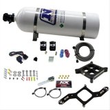 Nitrous Express 4150 Single Entry Billet Crossbar Nitrous Plate Kit (50-300HP) w/15lb Bottle thumbnail 1
