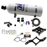 Nitrous Express 4150 Single Entry Billet Crossbar Nitrous Plate Kit (50-300HP) w/15lb Bottle thumbnail 4