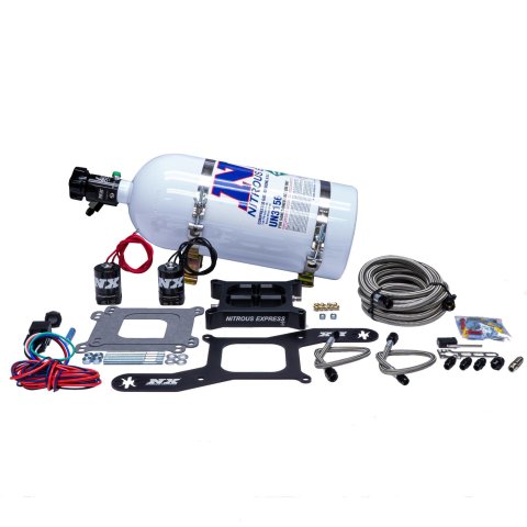 Nitrous Express 4150 Single Entry Crossbar Nitrous Plate Kit Pro-Power (100-500HP) w/10lb Bottle thumbnail 1