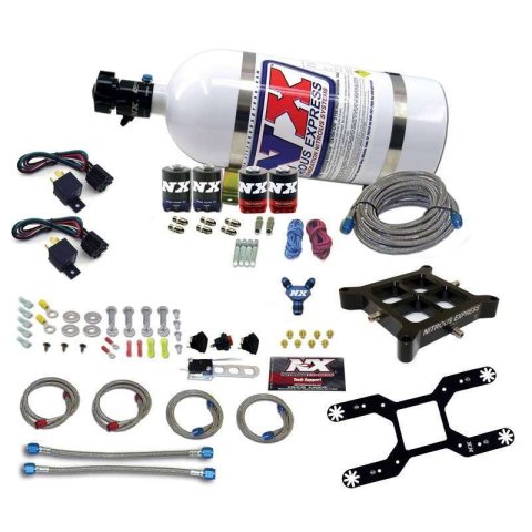 Nitrous Express 4150 Dual Stage Billet Crossbar Nitrous Kit (50-300 & 100-500HP) w/10lb Bottle thumbnail 5