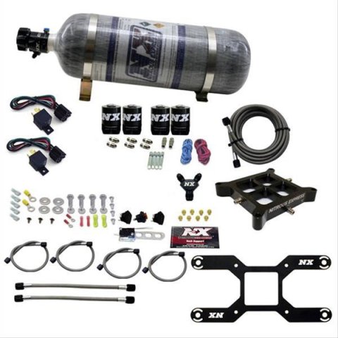 Nitrous Express 4150 Dual Stage Billet Crossbar Nitrous Kit (50-300 & 100-500HP) w/Composite Bottle thumbnail 7
