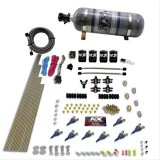 Nitrous Express 8 Cyl Piranha Direct Port 4 Solenoids Nitrous Kit (200-500HP EFI Jets) w/12lb Bottle thumbnail 1