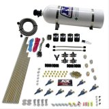 Nitrous Express 8 Cyl Piranha Direct Port 4 Solenoids Nitrous Kit (200-500HP EFI Jets) w/15lb Bottle thumbnail 1
