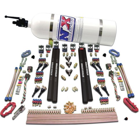 Nitrous Express SX2 Dual Stage/Alcohol - 8 Solenoid Nitrous Kit (200-1200HP) w/10lb Bottle thumbnail 5