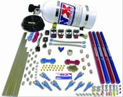 Nitrous Express Pro-Shk/Gas (200-600HP) 2 Fuel 1 Supershark Solenoid Nitrous Kit w/15lb Bottle