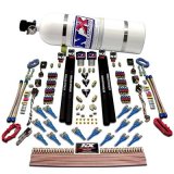Nitrous Express Shark Dual Stage/Gas/Rails 16 Nozzles Nitrous Kit (200-1200HP) w/15lb Bottle thumbnail 1