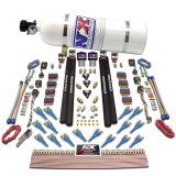 Nitrous Express Shark Dual Stage/Gas/Rails 16 Nozzles Nitrous Kit (200-1200HP) w/15lb Bottle thumbnail 3