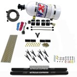 Nitrous Express Pro-Shk/Gas 4 Solenoids Nitrous Kit (200-600HP) w/Rails and 10lb Bottle thumbnail 2
