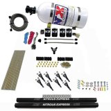 Nitrous Express Pro-Shk/Gas 4 Solenoids Nitrous Kit (200-600HP) w/Rails and 10lb Bottle thumbnail 4