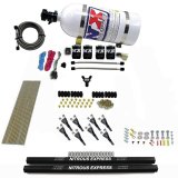 Nitrous Express Pro-Shk/Gas 4 Solenoids Nitrous Kit (200-600HP) w/Rails and 10lb Bottle thumbnail 5