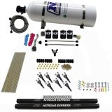 Nitrous Express Pro-Shk/Gas 4 Solenoids Nitrous Kit (200-600HP) w/Rails and 15lb Bottle thumbnail 5