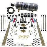 Nitrous Express 8 Cyl Dry Direct Port Dual Stage 4 Solenoids Nitrous Kit (200-600HP) w/Comp Bottle thumbnail 4
