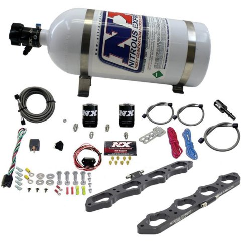 Nitrous Express Ford Coyote 5.0L V8 Nitrous Wet Port Plate Kit w/10lb Bottle thumbnail 1