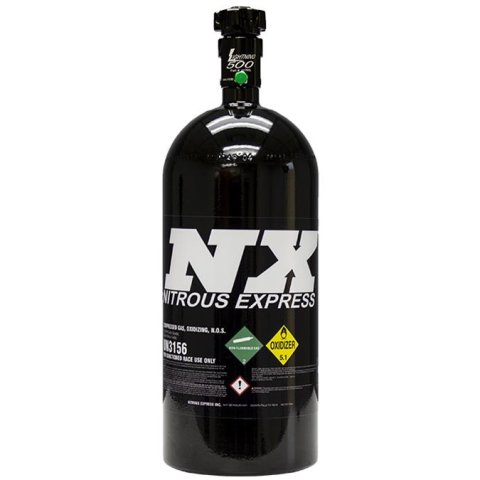 Nitrous Express 10lb Bottle w/Lightning 500 Valve 6AN Nipple (6.89 x 20.19) - Black thumbnail 1