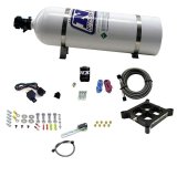 Nitrous Express Dry Single Entry Billet Crossbar Plate System 100-500hp (4150 Flange) w/15lb Bottle thumbnail 1