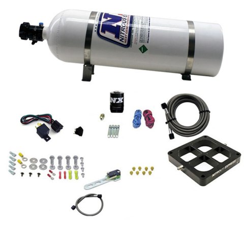 Nitrous Express Dry Single Entry Billet Crossbar Plate System 100-500hp (4500 Flange) w/15lb Bottle