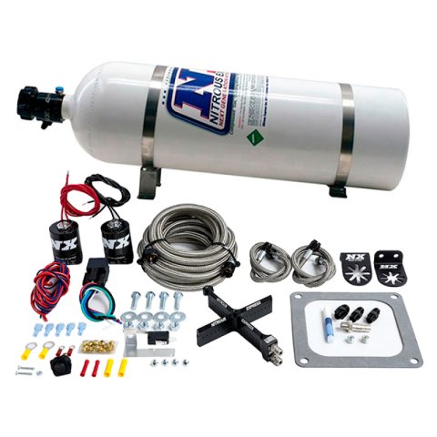 Nitrous Express 4500 Covert Crossbar Plate System Stage 6 50-300HP (15lb Bottle)