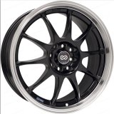 Enkei J10 17x7 5x100/114.3 38mm Offset Dia Matte Black w/ Machined Lip Wheel thumbnail 2