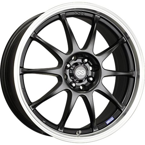 Enkei J10 16x7 4x100/114.3 42mm Offset 72.62mm Bore Dia Matte Black w/ Machined Lip Wheel thumbnail 1