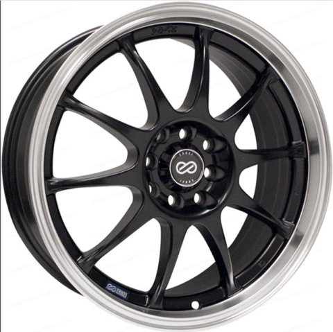 Enkei J10 16x7 4x100/114.3 42mm Offset 72.62mm Bore Dia Matte Black w/ Machined Lip Wheel thumbnail 2