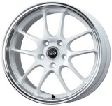 Enkei PF01SS 17x9 5x114.3 48mm Offset 75mm Bore Diameter White with Machined Lip Wheel thumbnail 2